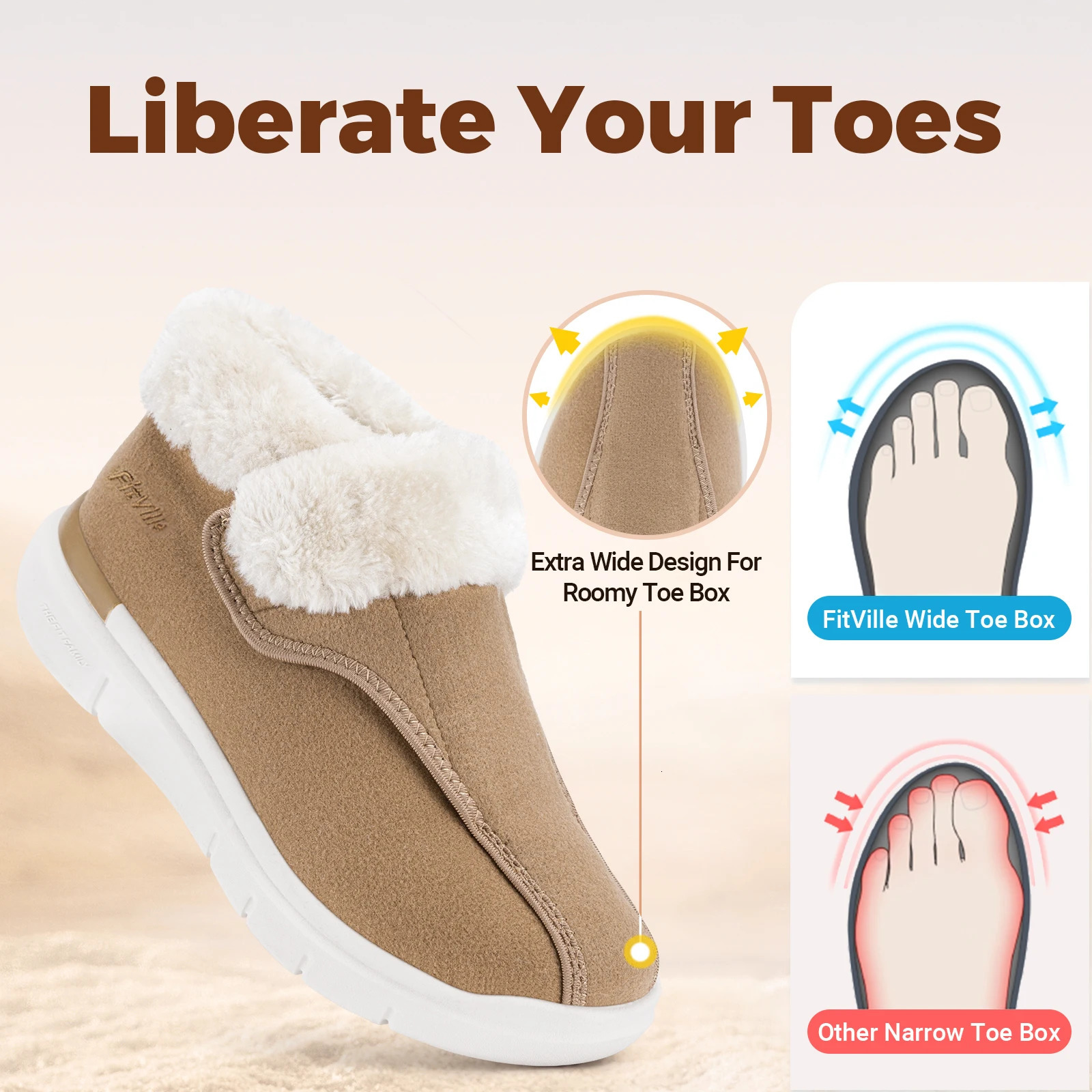Fitville Winter Shoes For Women Diabetic Boots Widened Warm Adjustable Suitable For The Elderly To Relieve Foot Swelling 241126