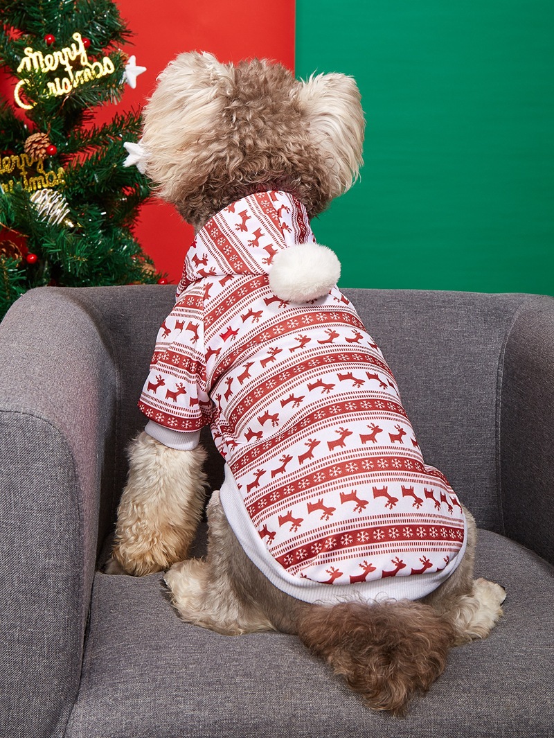 Dog Christmas Hoodies Soft Dog Clothes with Christmas Tree Design Sweatshirts Dog Costumes