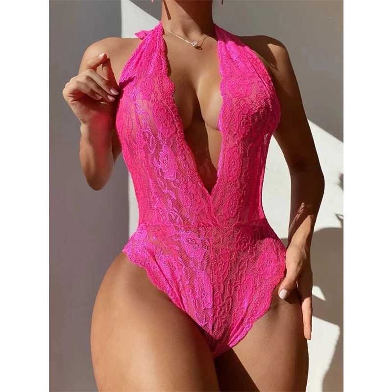 Women's Sleepwear Sexy Underwear For Woman One Piece Floral Lace Lingerie Teddies Bodysuit Lenceria Erotic Slpwear Mujer Sexi Comes Y240426