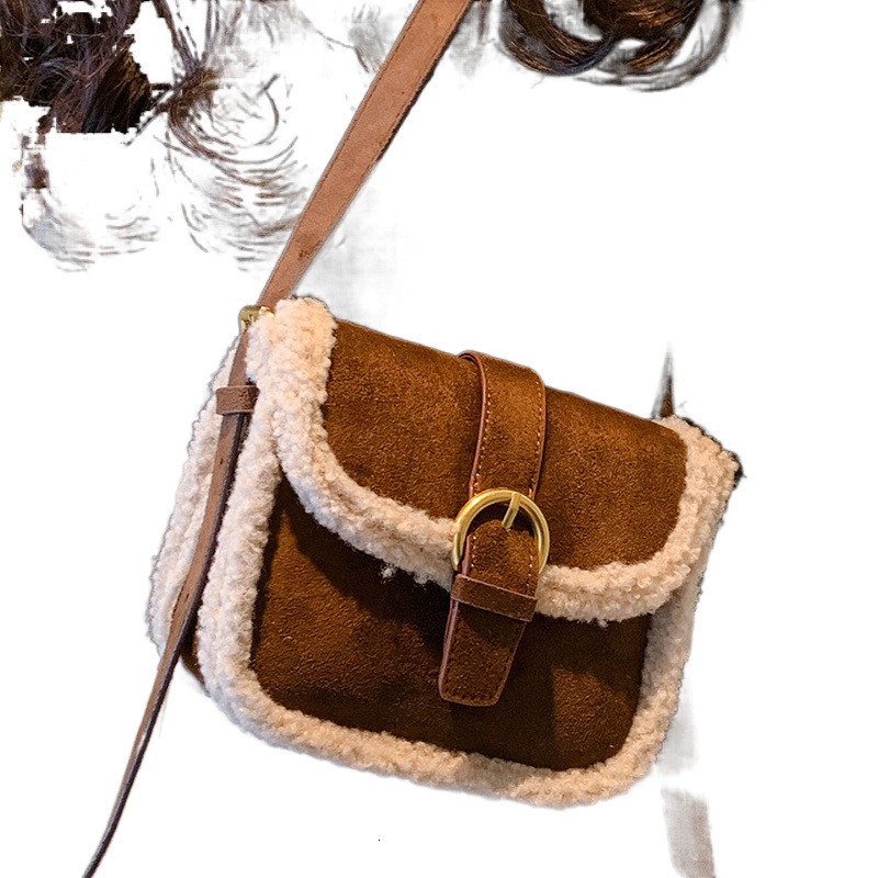 2025S Designer Small ins outing lamb wool female bag plush bag retro shoulder bag messenger bag all-match underarm bag