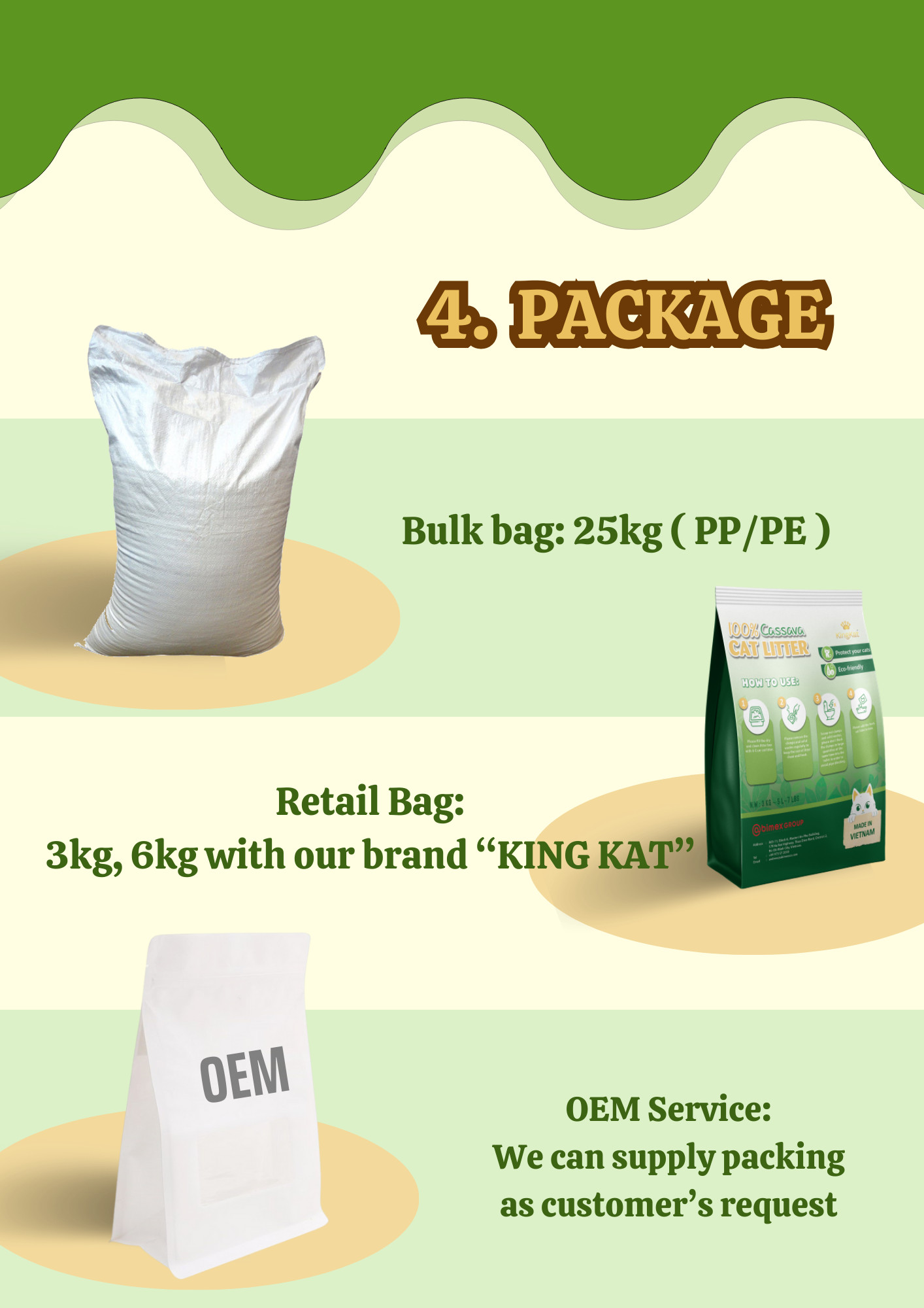 100% Cassava Cat Litter Safe Eco-Friendly Brown Small Granular No Chemicals for Pets
