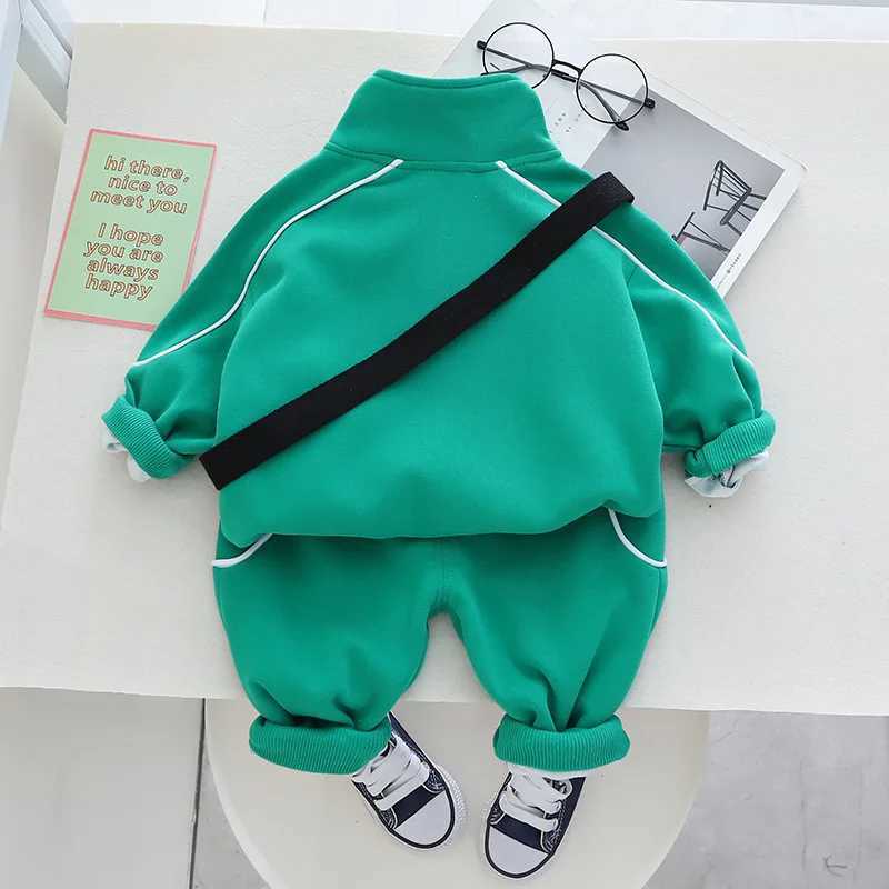 Clothing Sets New Spring Autumn Children Boys Clothes Cotton Pullover Tops Pants Bag 3pcs/Sets Infant Casual Outfits Kids Tracksuits 1-5 Years H241126