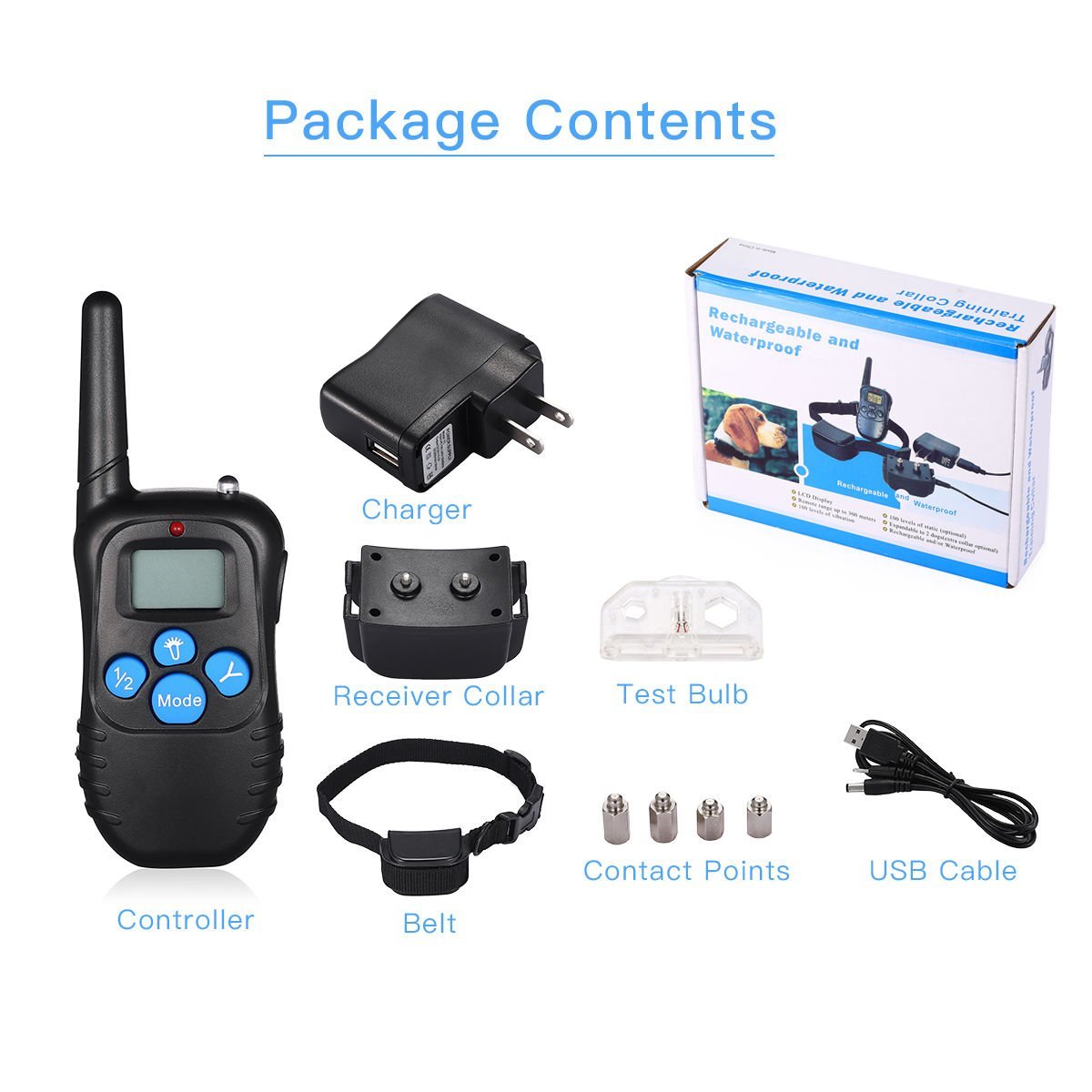 Pet Training Products Remote Vibrating Dog Training Collar bark collar 998DRB