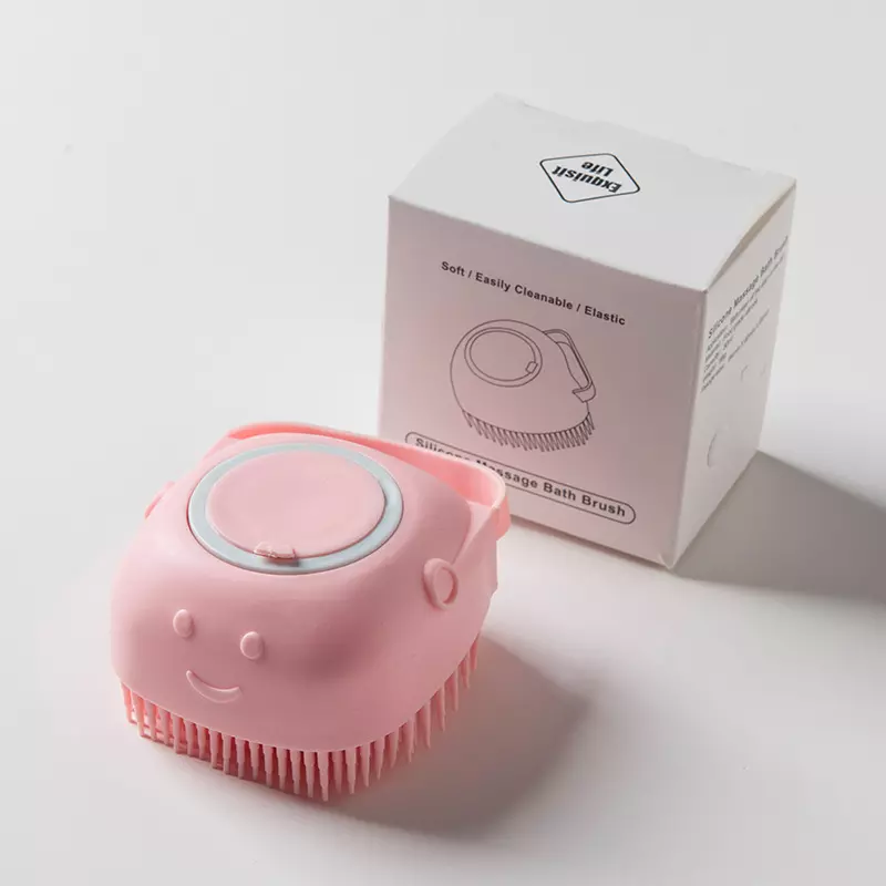 Customize Pet Brushes Cat Silicone Soap Dispenser Bath Brush Dogs and Cats Shower Grooming