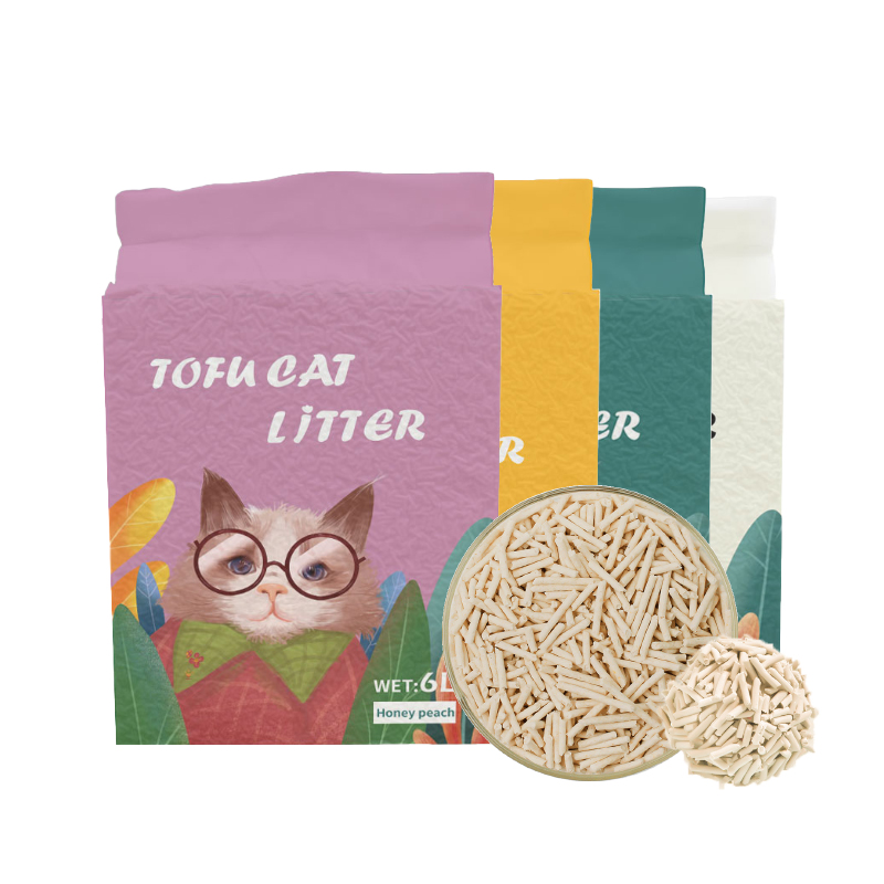 Wholesale Natural Eco-Friendly Tofu Cat Litter High Absorption Catlitter Flushable Quickly Clumping Tofu Cat Litter