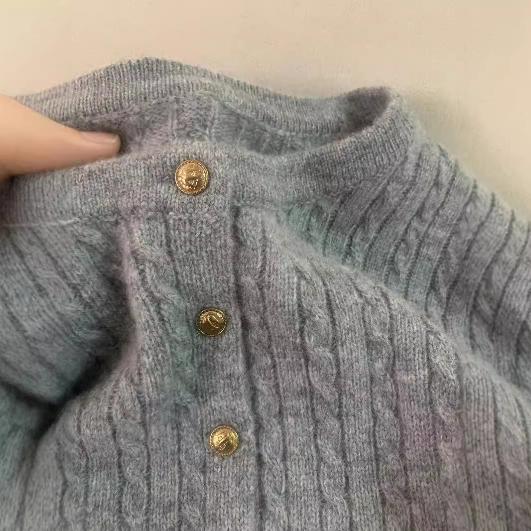 new women's round neck cashmere sweater pure wool cardigan autumn winter sweater cardigan sweater coat women