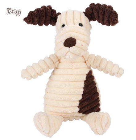 Manufacturer Wholesale Eco Friendly Corduroy Dog Toys Animal Shape Plush Pet Puppy Squeaky Chew Bite Resistant Toy