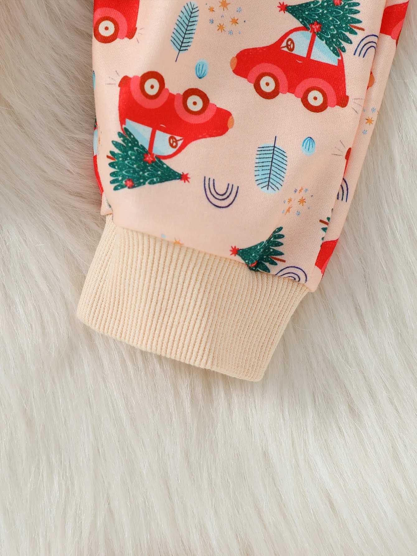 Clothing Sets 2024 Baby boy Long Sleeve Leisure and simplicity christmas element printing autumn Pantsuit H241126