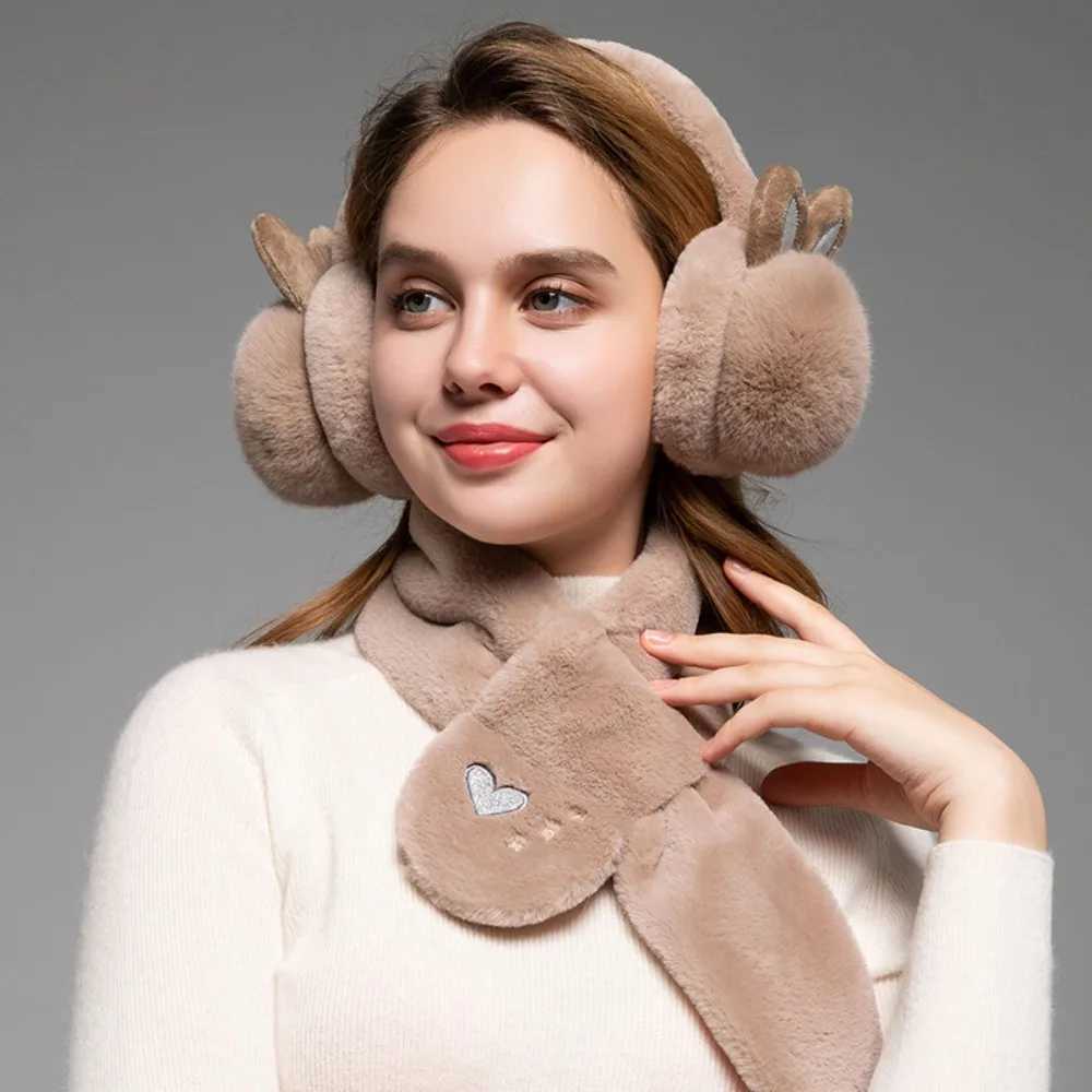 Womens fashionable ear muffs rabbit ear foldable ear muffs artificial fur plush winter warm ear muffs W241126