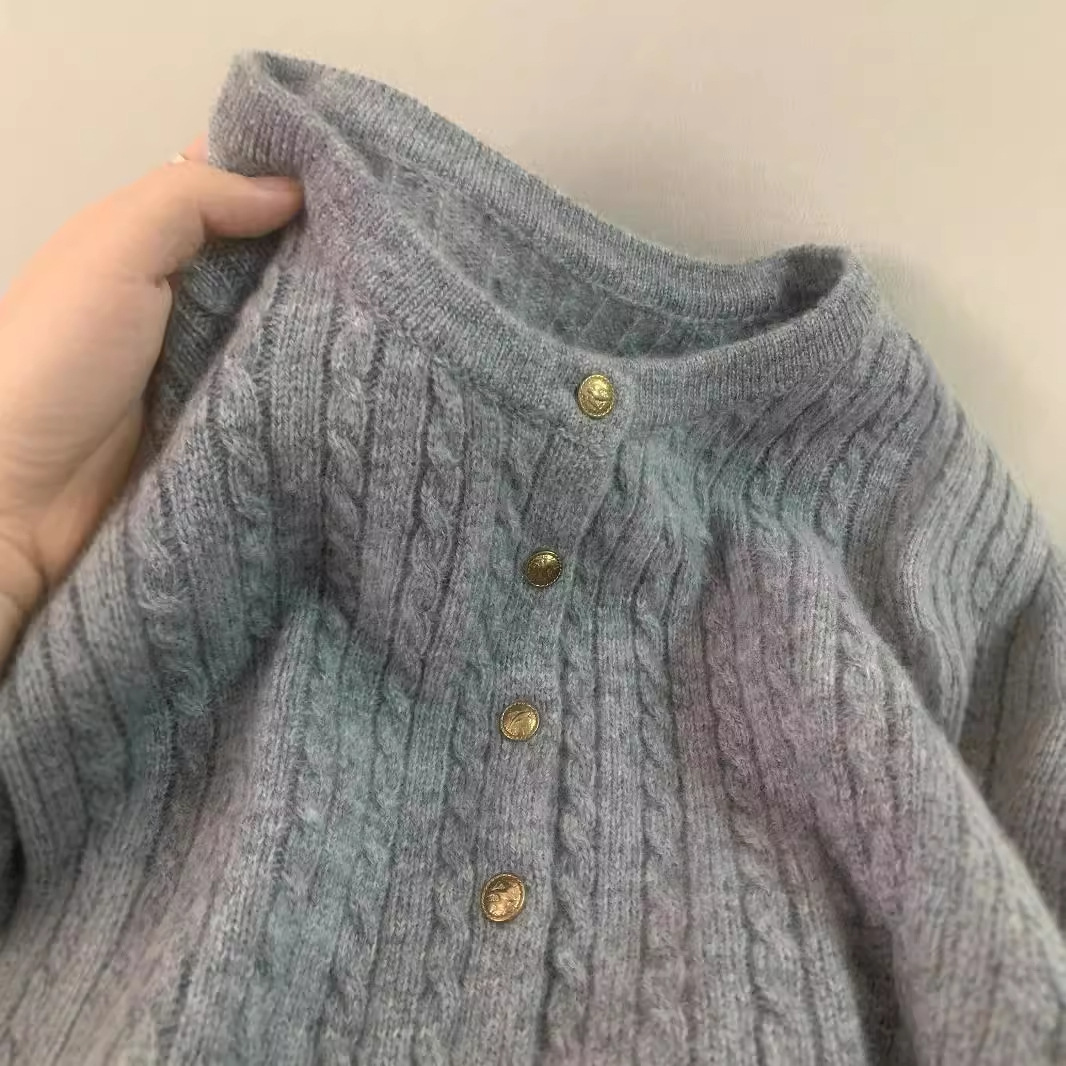 new women's round neck cashmere sweater pure wool cardigan autumn winter sweater cardigan sweater coat women