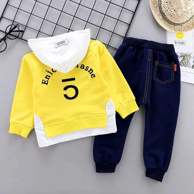 Clothing Sets Boys New Clothing Sets Spring Baby Hooded Long Sleeve T-Shirt Pants Kids Sport Suit For Autumn Children Casual Letter Outfit H241126