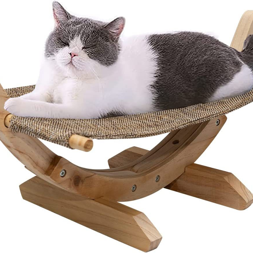Simple wooden cat hammock cat rocking chair