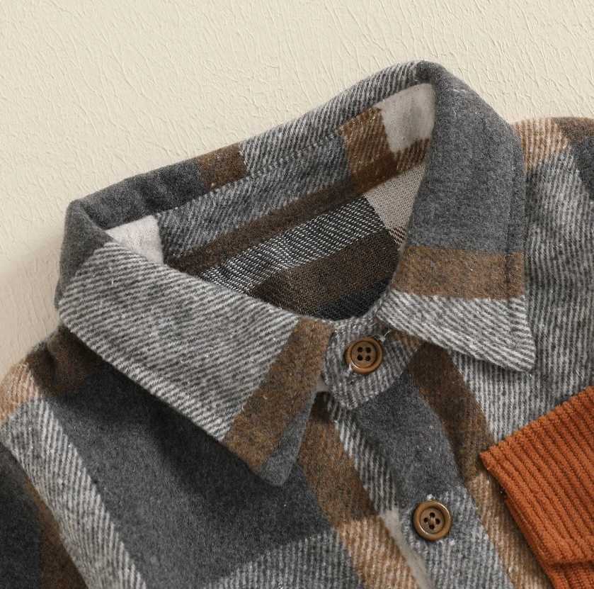 Clothing Sets 1-5Y Kids Boy Fall Winter Outfits Classic Long Sleeve Plaid Print Shirt Jacket Corduroy Pants Set Fashion Boys Autumn Clothes H241126
