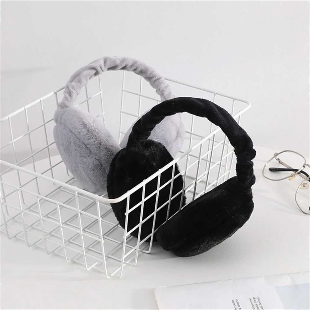 Fashion Folding Warm Earmuffs Korean Portable Fluffy Rabbit Fur Muffs Winter Thickened Warm Ear Cover Womens Cute Burger EarlXJ241126