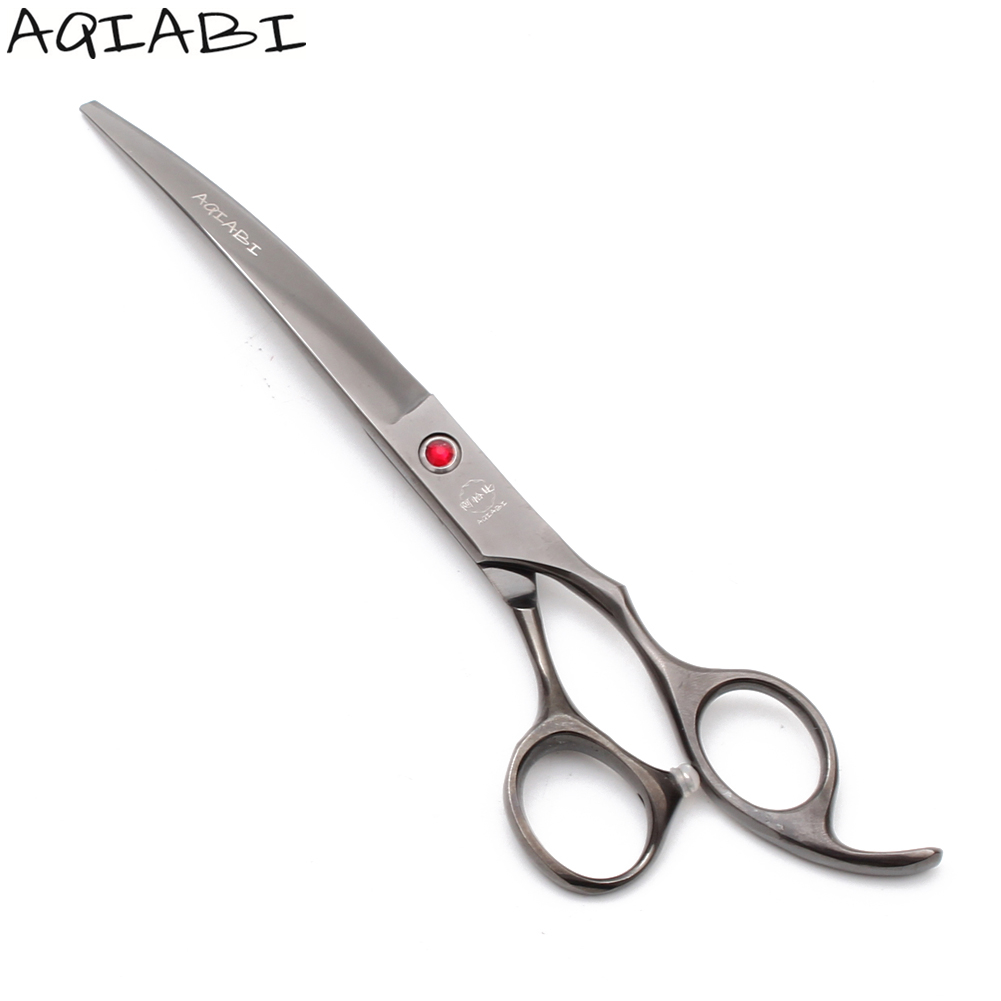 Pet Groomer Scissors 7" AQIABI Japanese Steel Bend Down Scissors Pet Scissors A4007
