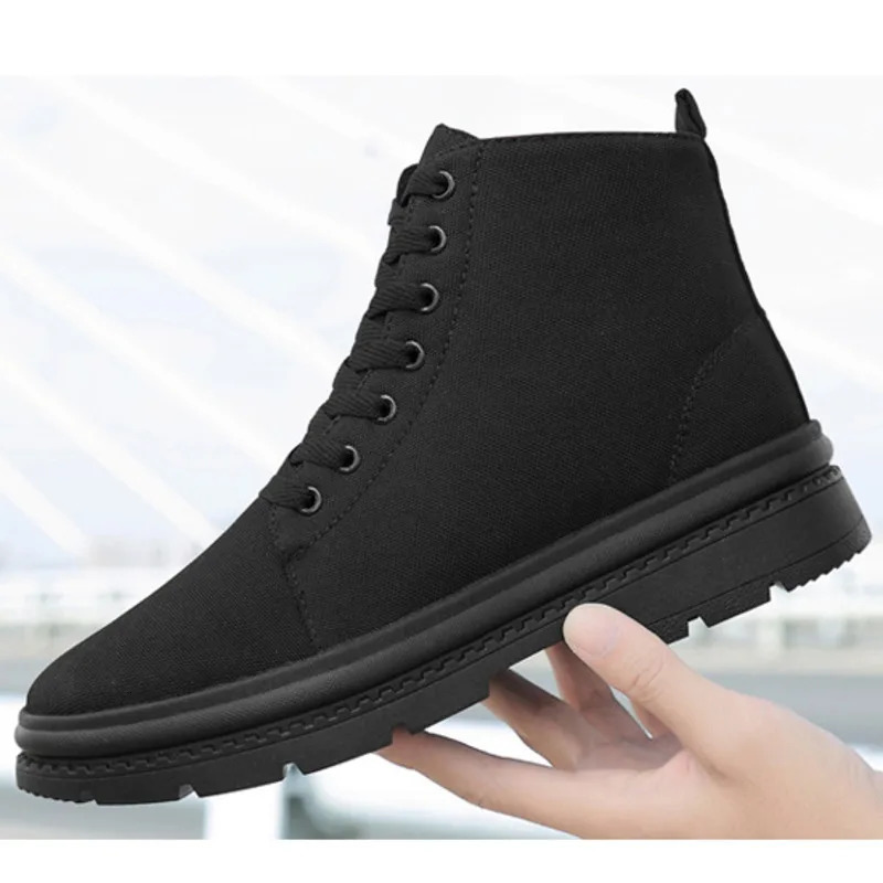Men Boots Elevator Shoes Hidden Heels Canvas Heightening Shoes For Man Increase Insole 10CM 8CM 6CM Sports Casual Height Shoes 241114