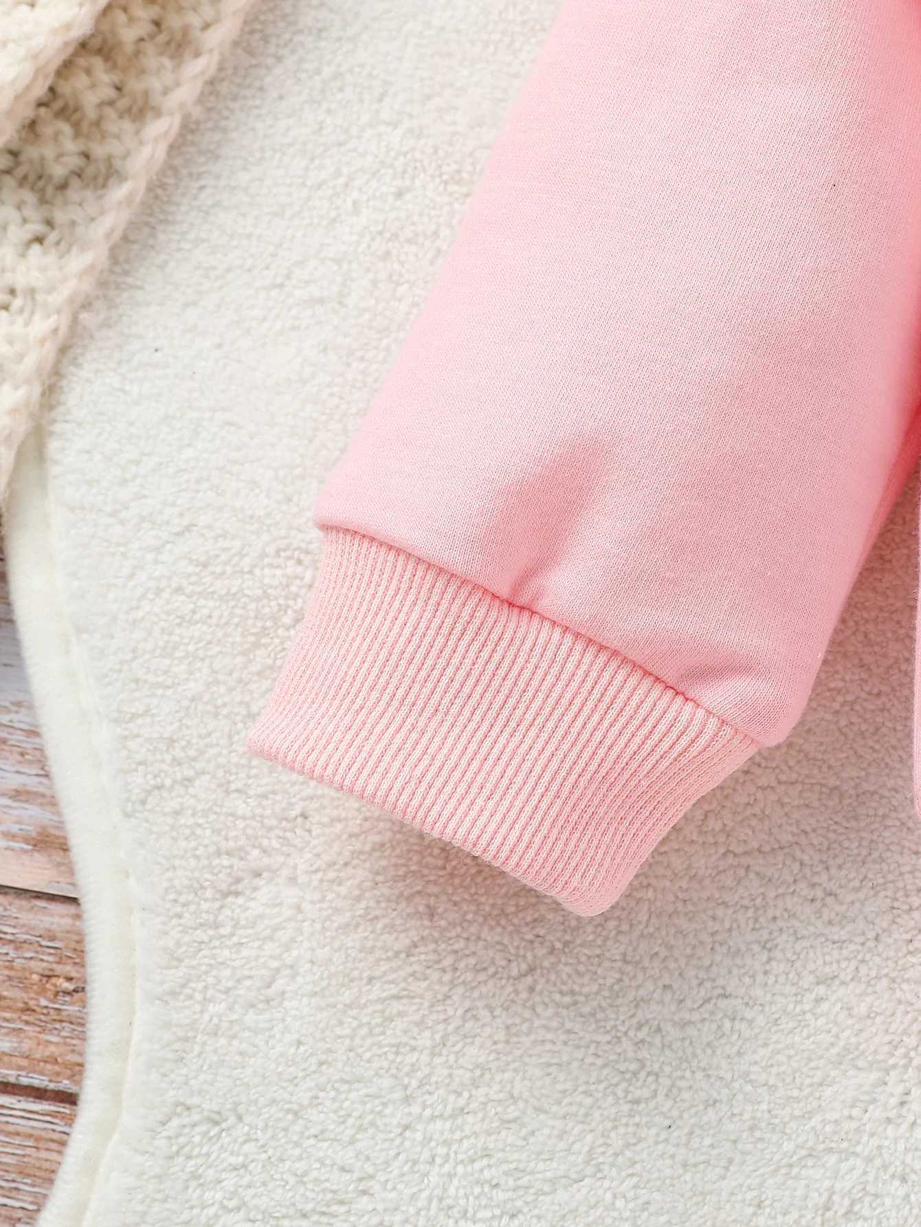 Clothing Sets 2Pcs Kids Girl Fall Outfit Solid Color Long Sleeve Sweatshirt With Bow Print Flare Pants Children Honey Pink Clothes Set H241126