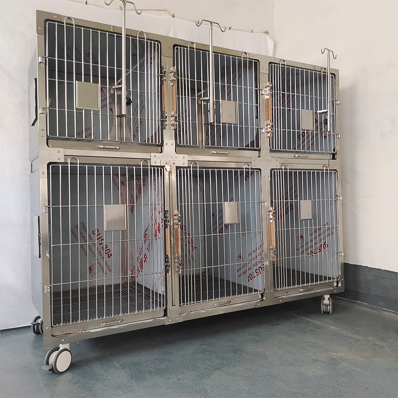 Pet Cage Stainless Steel Pet Cage Clinic Large Kennel Pet Cages, Carriers