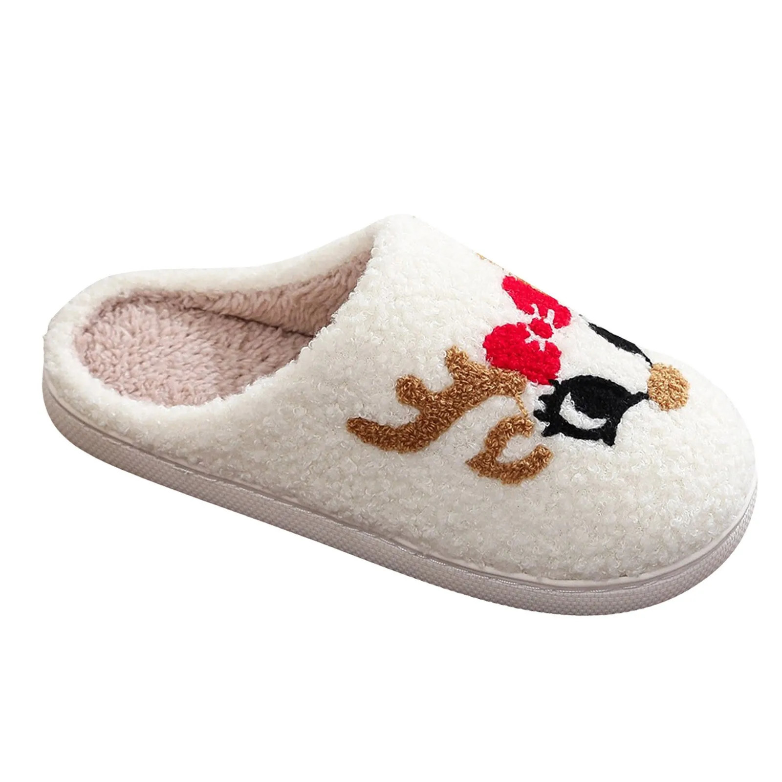 Winter Unisex Cartoon Warm Plush Slippers Christmas Cotton Slippers For Men And Women Indoor And Outdoor Warm Slippers 241126