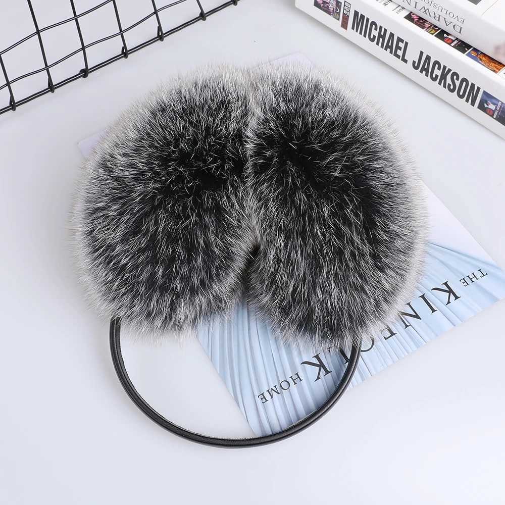 Real Raccoon Fur Hang Ear Cover Warm Winter Earmuffs Heaear Ear Muffs Earmuffs Cold Ear Warmer Ear Protection HeadbandXJ241126