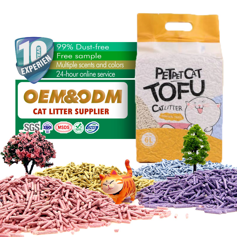 High quality cat sand manufacture dust free scented packaging personalized eco friendly Tofu Cat Litter