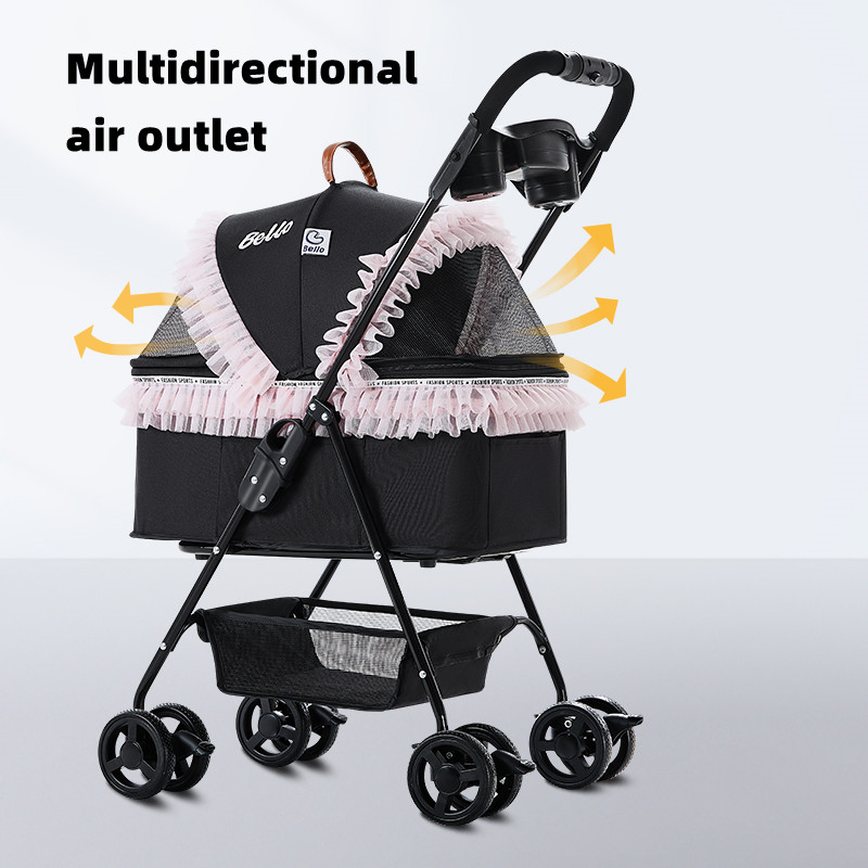Bello New Arrival Pet Stroller for Small Dogs Puppy Stroller Traveling Dog Stroller Outgoing with Detachable Carrier