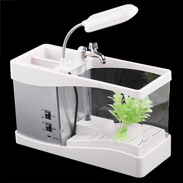 Desktop usb mini fish tank aquarium with running water