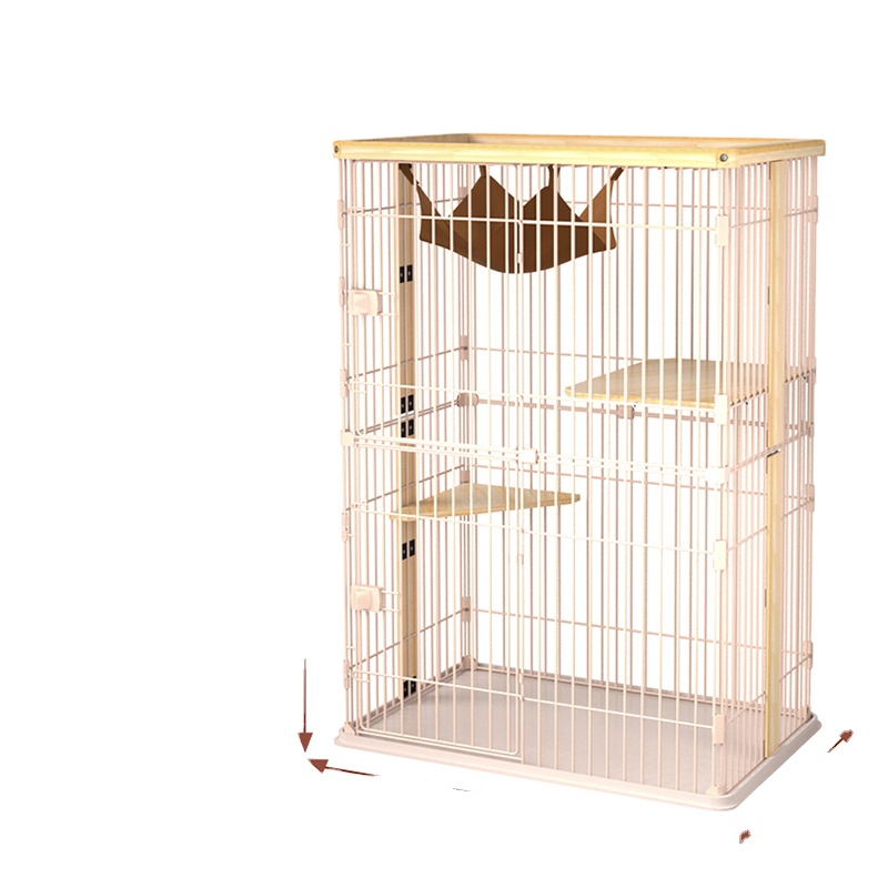 cage household indoor cat cage cat villa large 2 / 3 floor solid wood frame cat cage big large