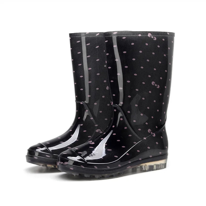 Comemore Warm Rain Shoes Womens Striped Fashion Water Shoes Plush Rubber High Rain Boots Womens Winter Galoshes Red Free Delivery 241126