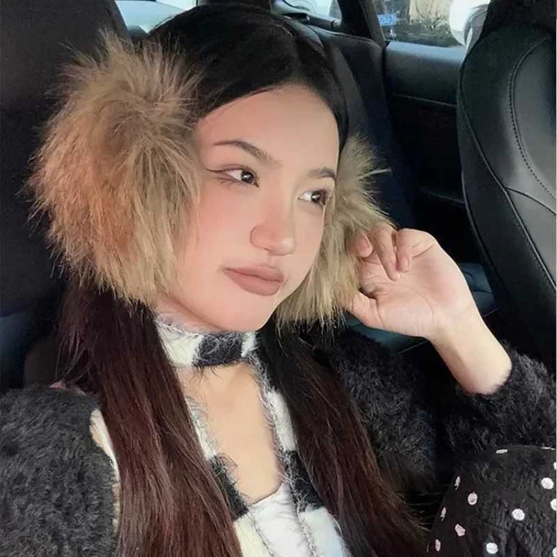 Faux Fur Earmuffs Winter Warm Earm Muffs Haiand Windproof Ear Wr Plush Earplugs Cold Protection Y2k Woman Ear CoverXJ241126