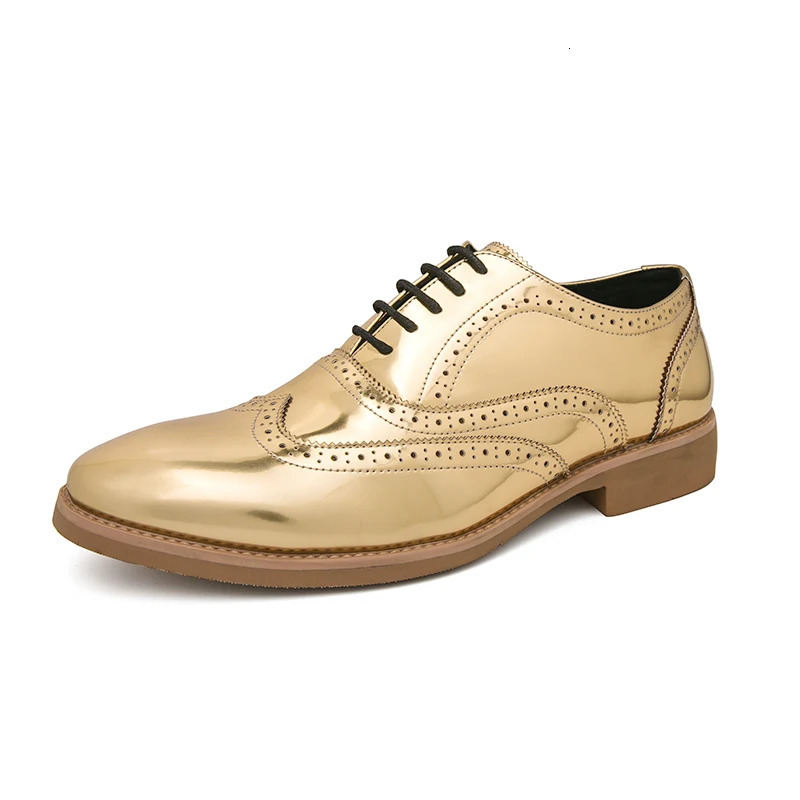 Mens Golden Bullock Shoes Men SUIT Shoes Casual Formal Business Leather Shoes Men Marry Shoes Italian Dress banquet Shoe 241126