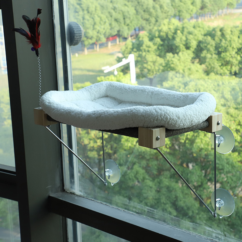 Hotselling Large removable cat bed wood pet hammock bed cat window perch