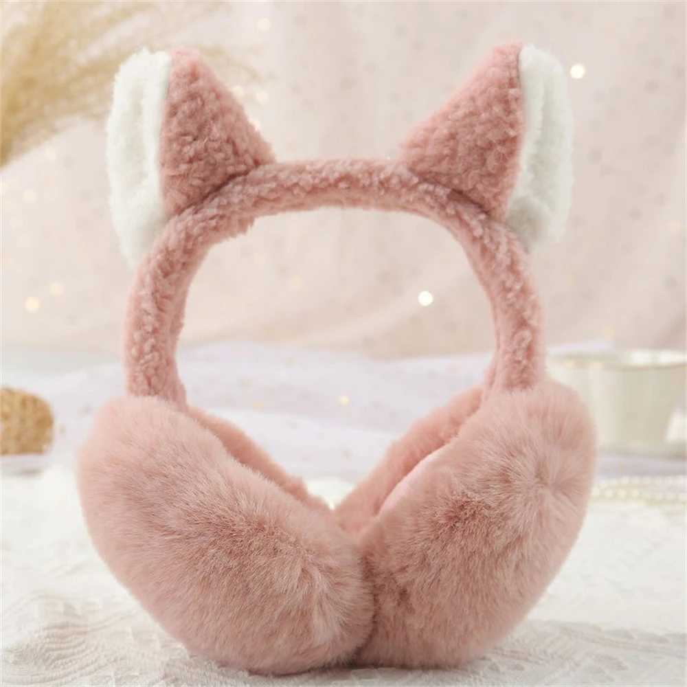 Cartoon Plush Elf Ears Folding Eartips Cute Thick Warm Hair Band Girls Fox Ears Makeup Hair Rings Fashion Eartips Earbuds W241126