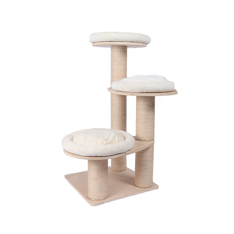 Banana leaf stand house cat scratching post tree with cat