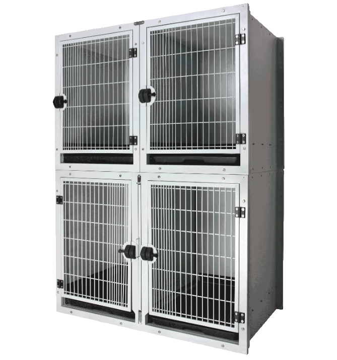 Full Bank Stackable Veterinary Stainless Steel Dog Kennels Metal Dog Cages for Sale