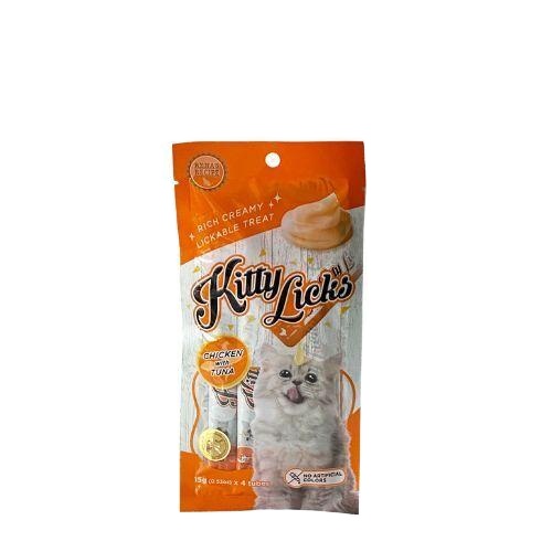 Rena's Recipe Kitty Licks Chicken And Tuna Cat Nutrition Food Snack 15G 4pcs/Package