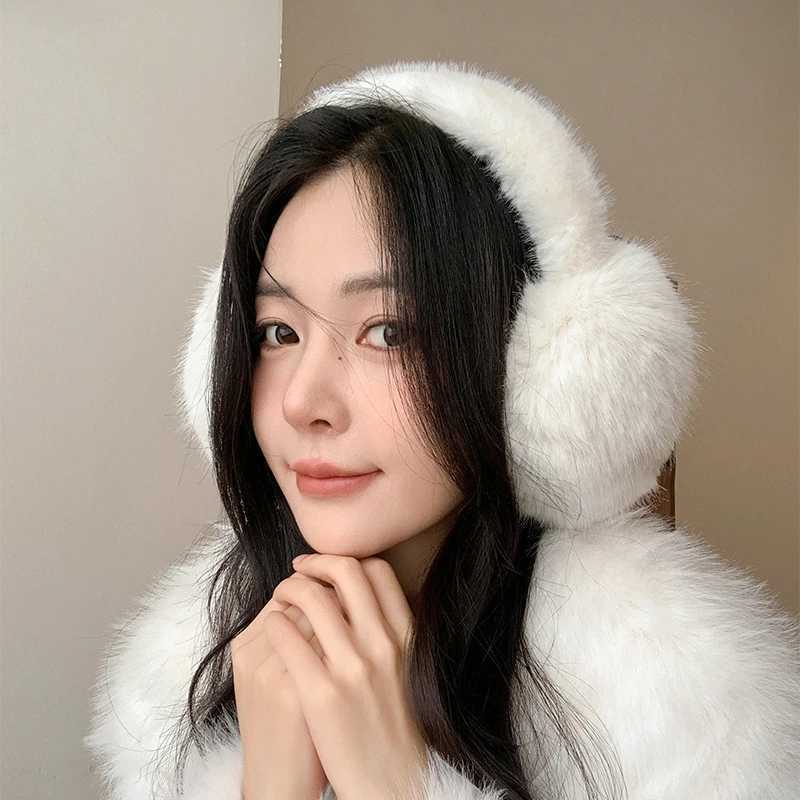 Solid color soft plush earmuffs warm winter earmuffs fashionable earmuffs outdoor cold protection earmuffs foldable earmuffs W241126