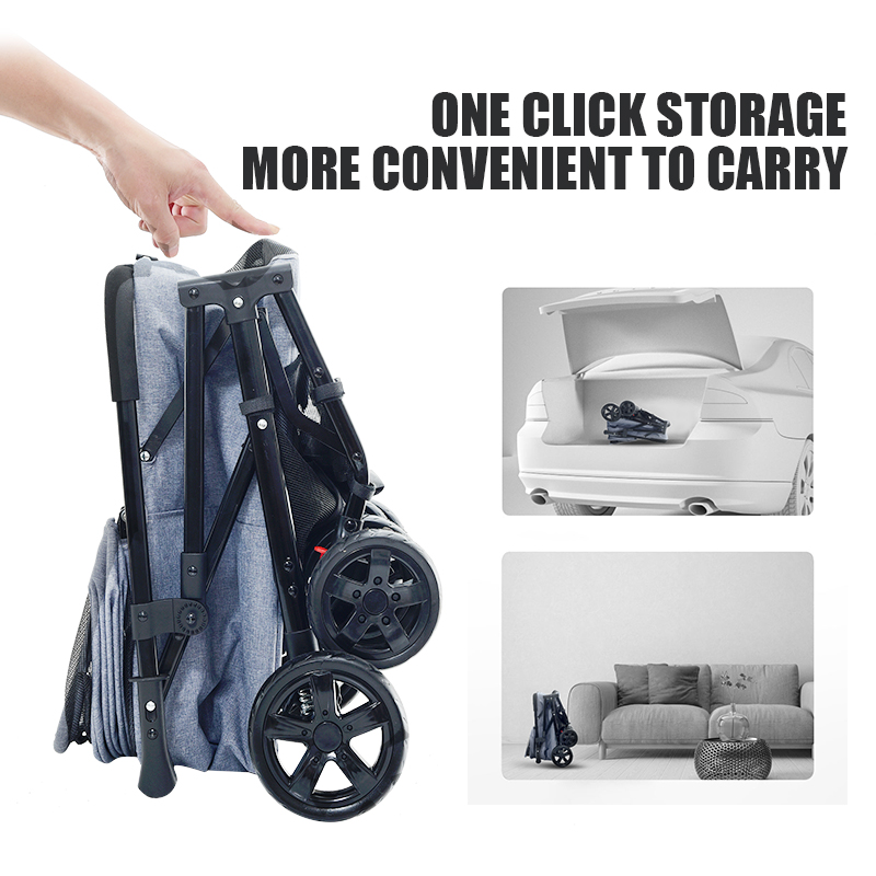 Fashion Big Window Clear View Trolley Cat House Travel Backpack Pet Carrier Soft Dog Carrier Walk Strolling Cart With 4 Wheels