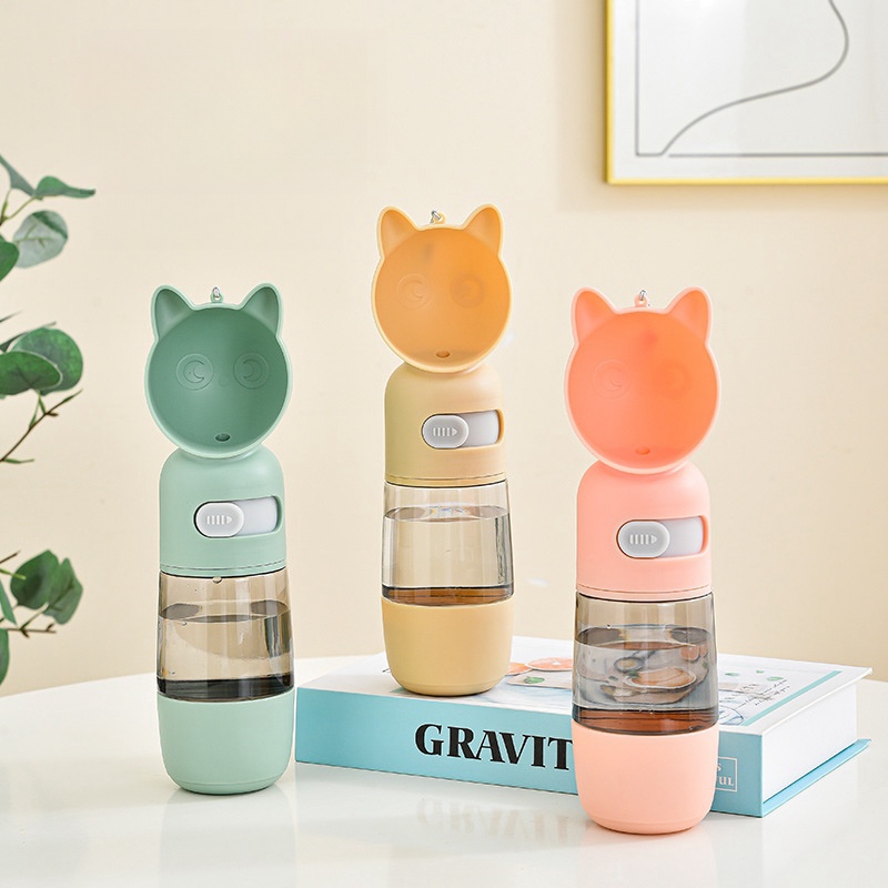 Explosive Models Dual-Use Portable Pet Water Cup Multi-Function Two-In-One Travel Bottle Light Plastic Food Water Bowls Small