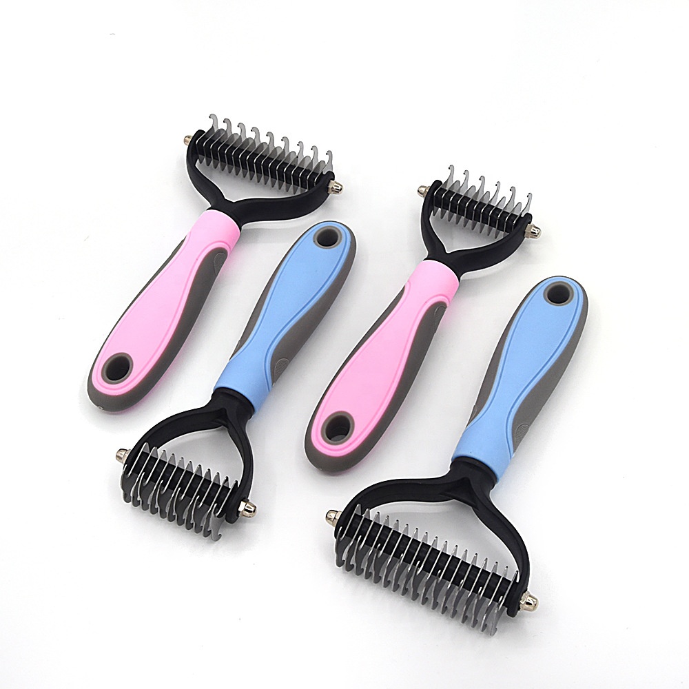 Hot sale pet dog cat dematting comb pet rake for pet deshedding brush