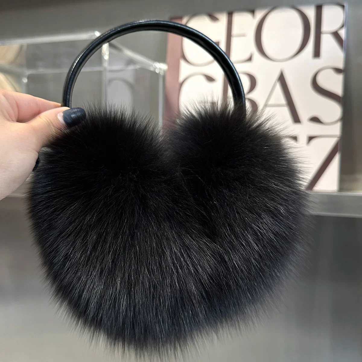 Luxury Real Fur Earmuffs Natural Warm Fur Earmuff Cute Oversized Fluffy Genuine Fur Earmuffs Winter Ear MuffsXJ241126