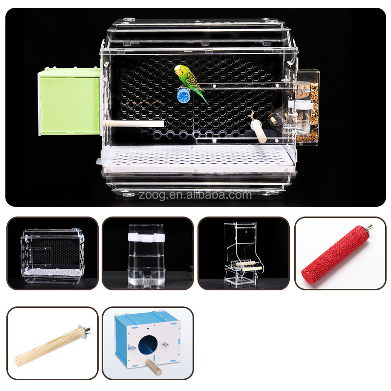 clear pet cage acrylic bird cage for parrot