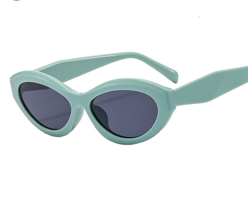 Men's and women's elliptical small frame cat-eye sunglasses, fashion trend sunscreen sunglasses net red sunglasses