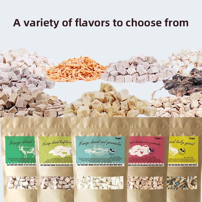 High quality Low Wholesale price Freeze dried duck cubes high protein nutritious OEM ODM package Pet food treats