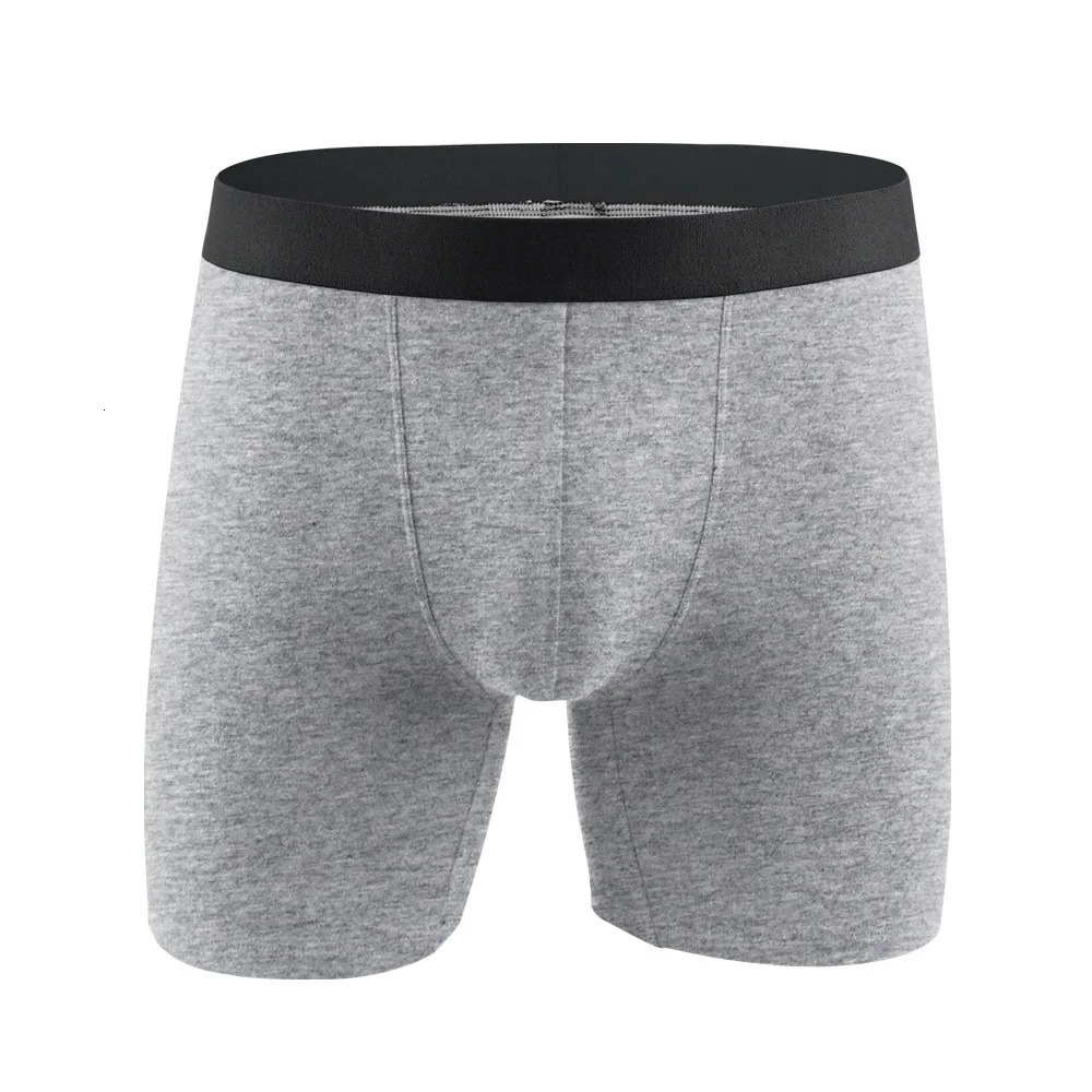 5 pieces/batch of mens underwear pure cotton big boxing long sports solid color anti friction mens underwear 241126
