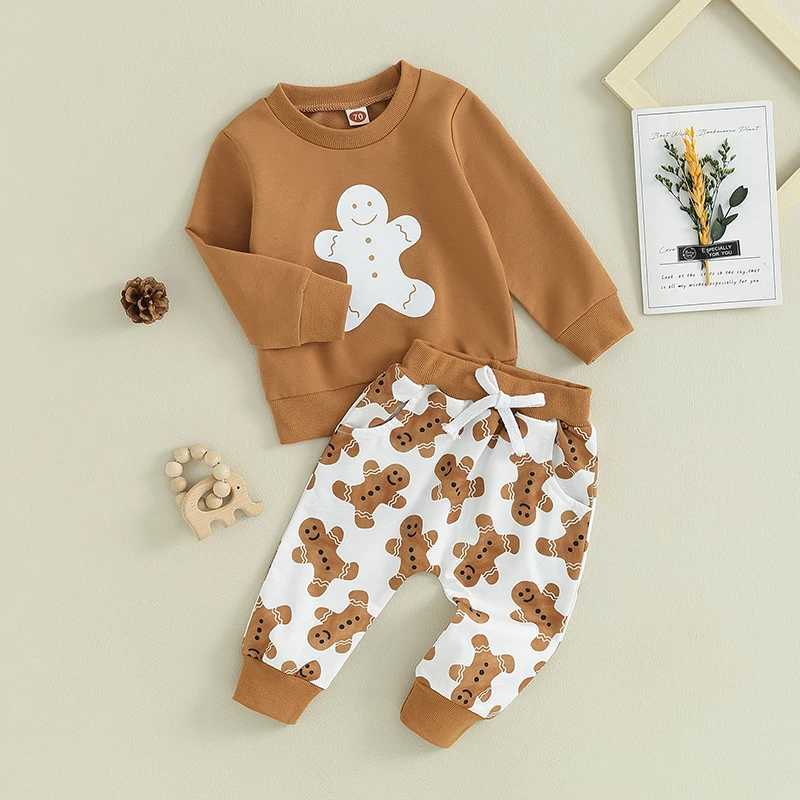 Clothing Sets Baby Boys Christmas Outfits Santa Claus Print Long Sleeve Hoodies and Striped Pants 2Pcs Winter Clothes Set for Toddlers H241126
