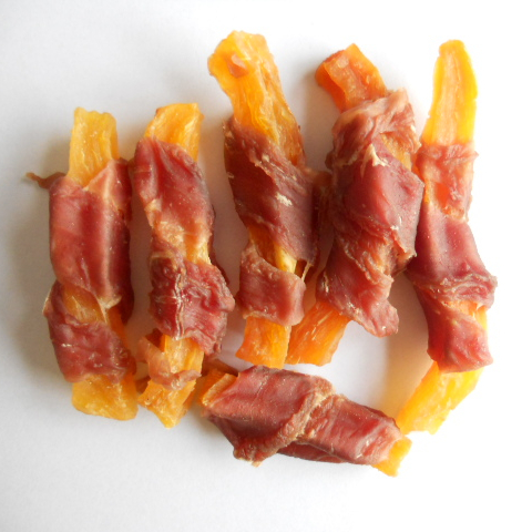 duck wrap sweet potato pet food good quality pet Treats natural dog snacks chicken with sweet potato pet snacks