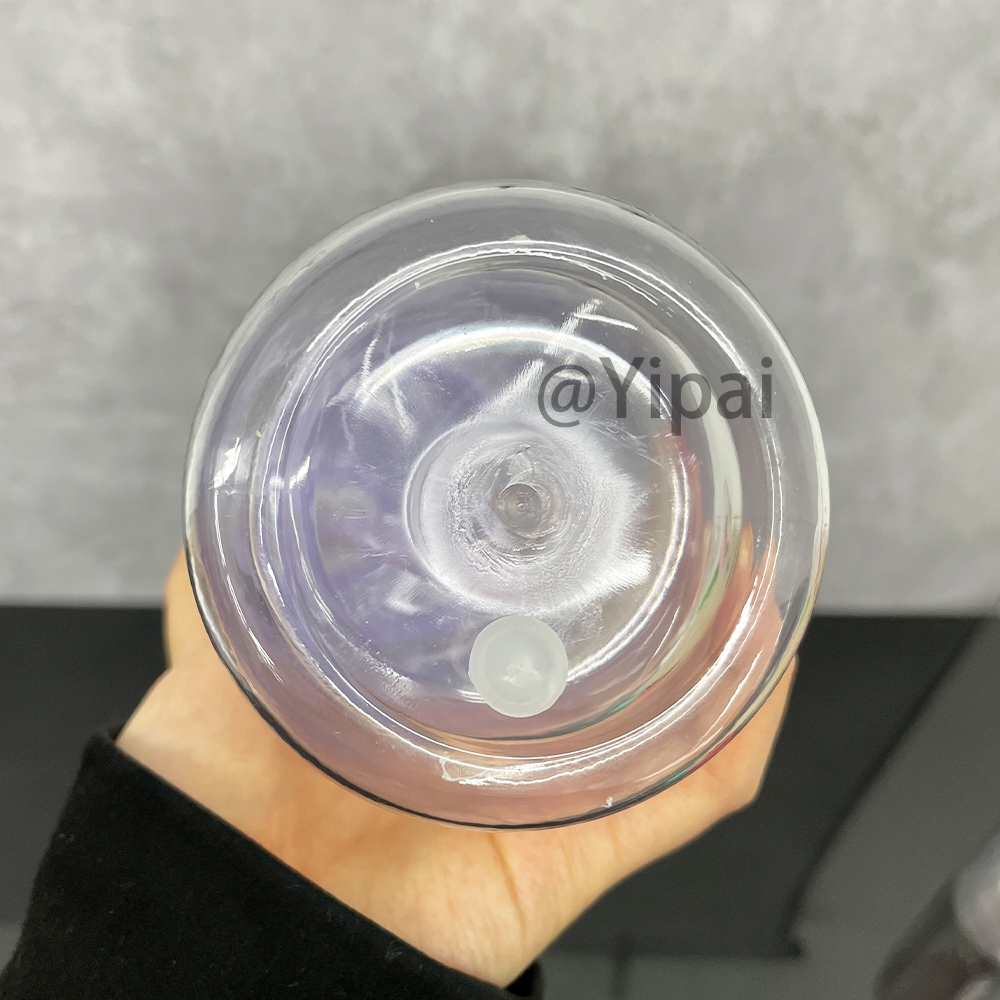 BPA free 12oz inner 16oz outer snow globe pre-drilled glitter plastic soda can USA warehouse double walled acrylic iced coffee cups with silicone plug