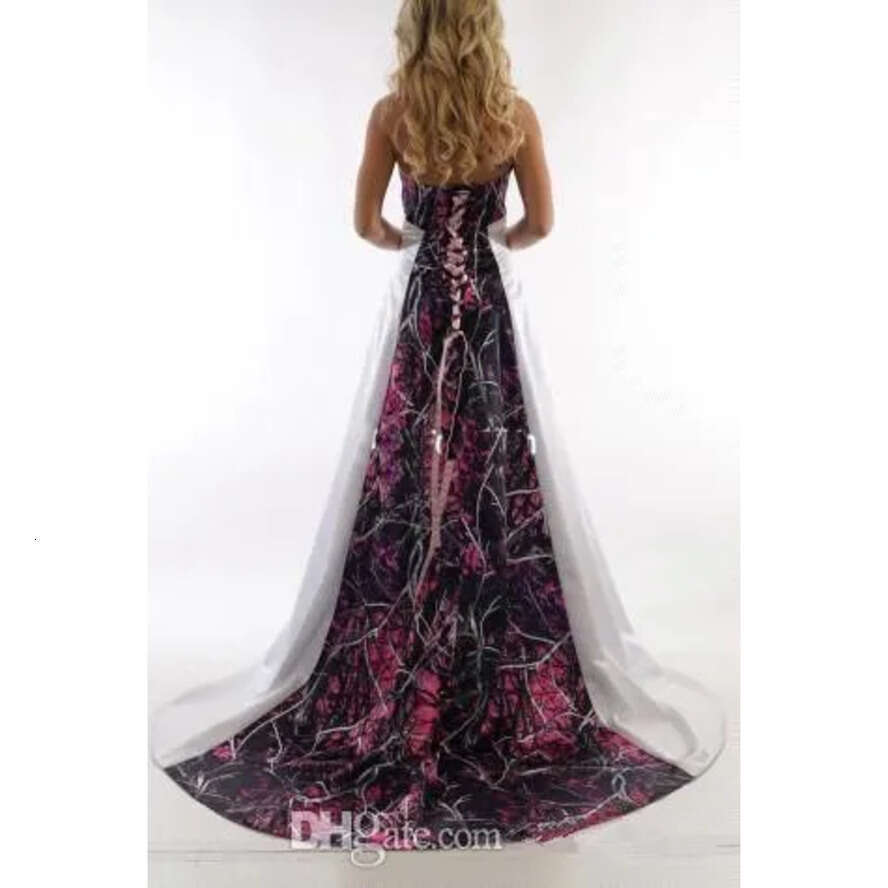 Elegant Halter Camo A E Dresses Satin Ruched Sweep Train Bridal Wedding Gowns With Lace Up Bc3340