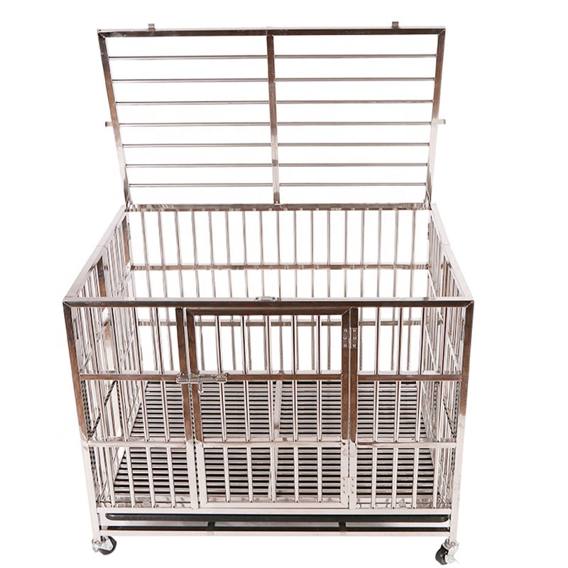 Manufacturer wholesale stainless steel metal large small folding cheap dog house pet cages, carriers